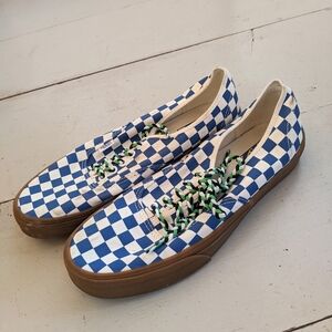 Blue and White Checkered Vans